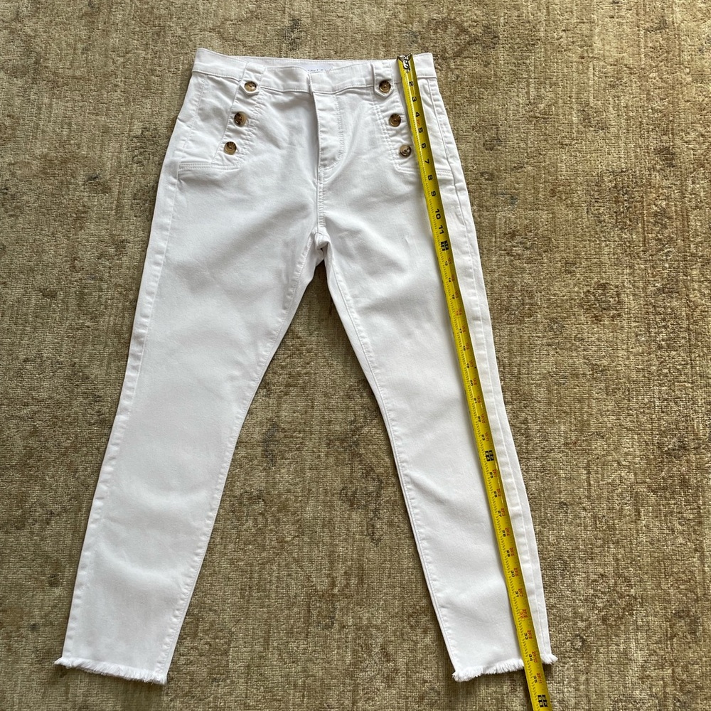 LOFT  White Jeans with Front Buttons - Picture 7 of 13